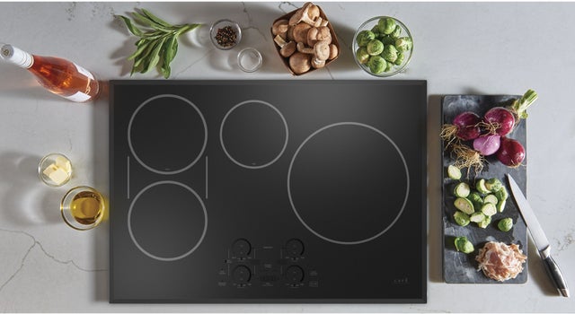 Cafe CHP90301TBB 30 Inch Induction Cooktop With 4 Elements: Black