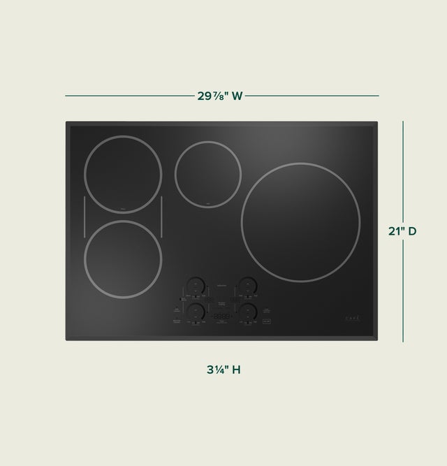 Cafe CHP90301TBB 30 Inch Induction Cooktop With 4 Elements: Black