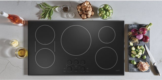 Cafe CHP90361TBB 36 Inch Induction Smart Cooktop with 5 Elements, C...