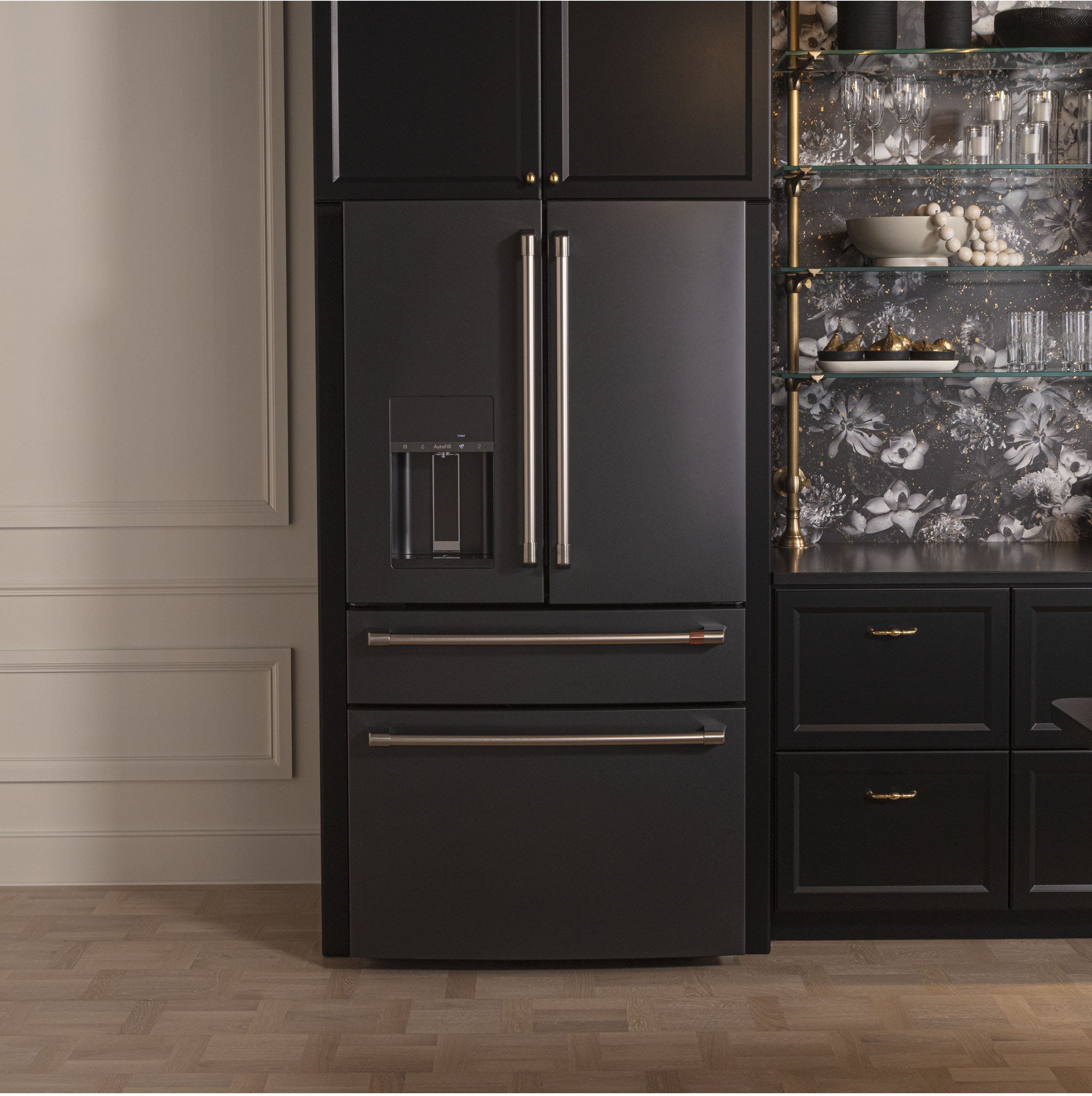 Cafe CVE28DP3ND1 Matte Black with Brushed Stainless Handles