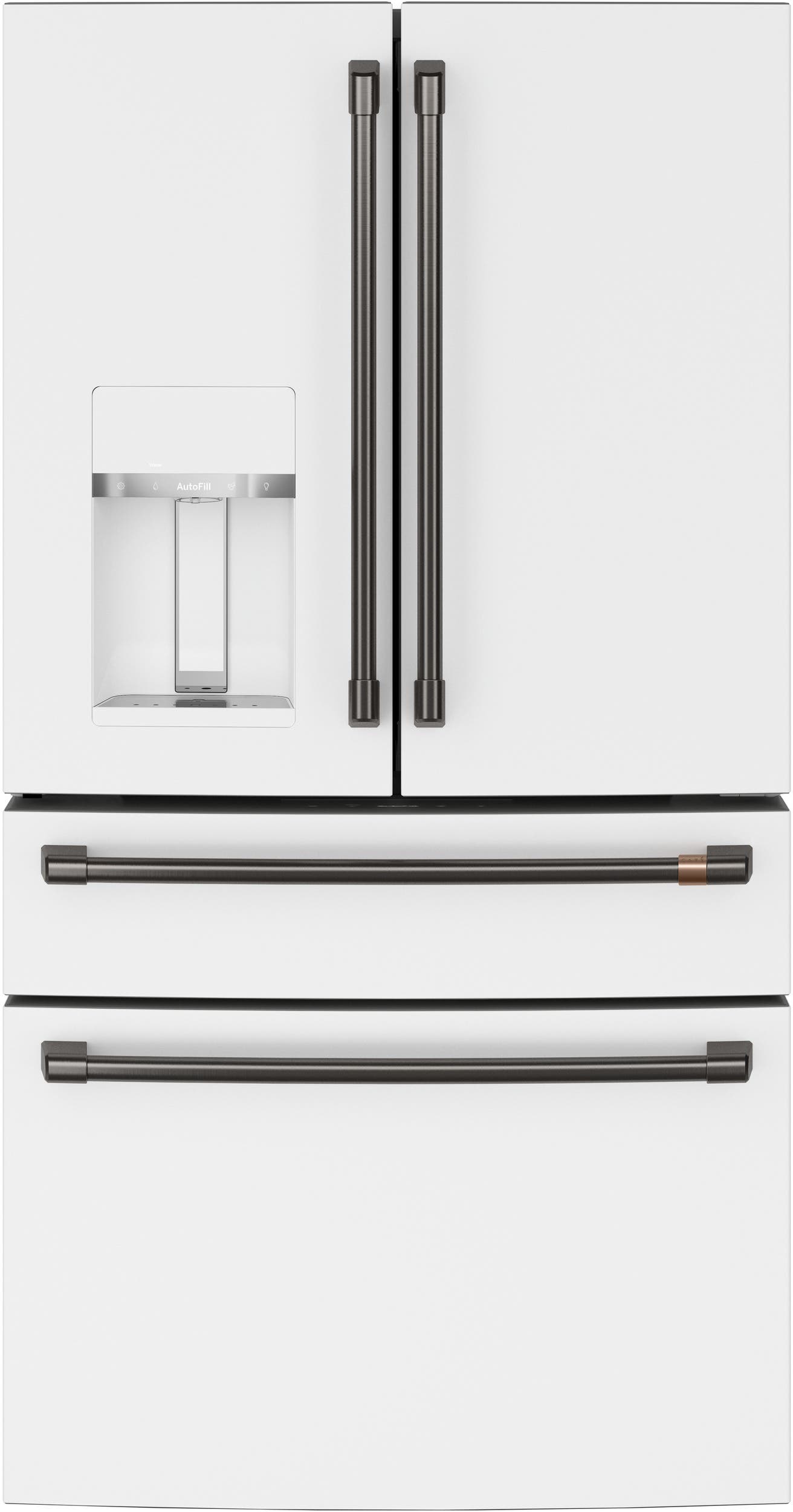 Cafe CVE28DP4NW2 Matte White with Brushed Bronze Handles