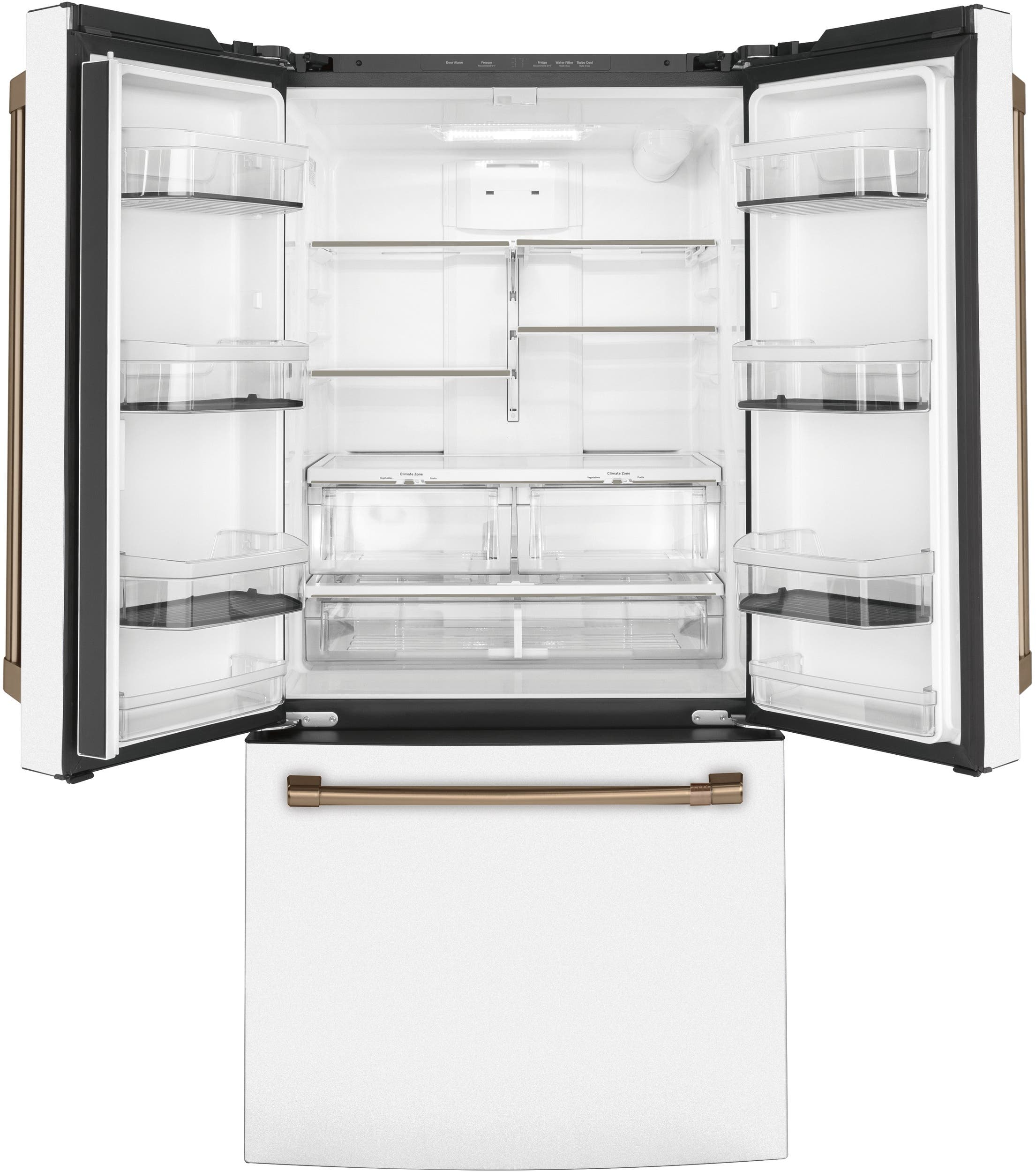 Cafe CWE19SP4NW2 Matte White/Brushed Bronze Handles