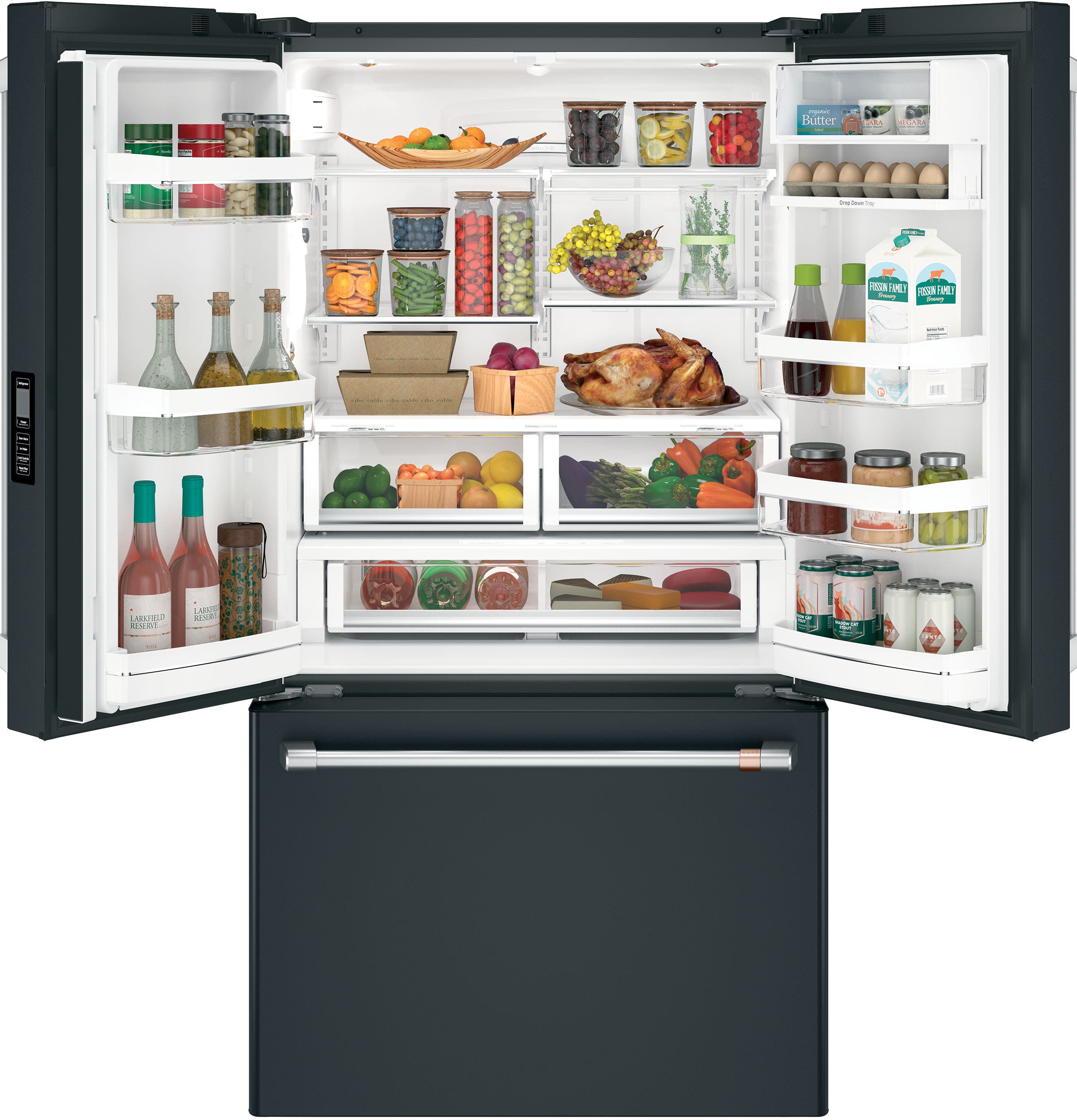 Cafe CWE23SP3MD1 Matte Black with Brushed Stainless Handles