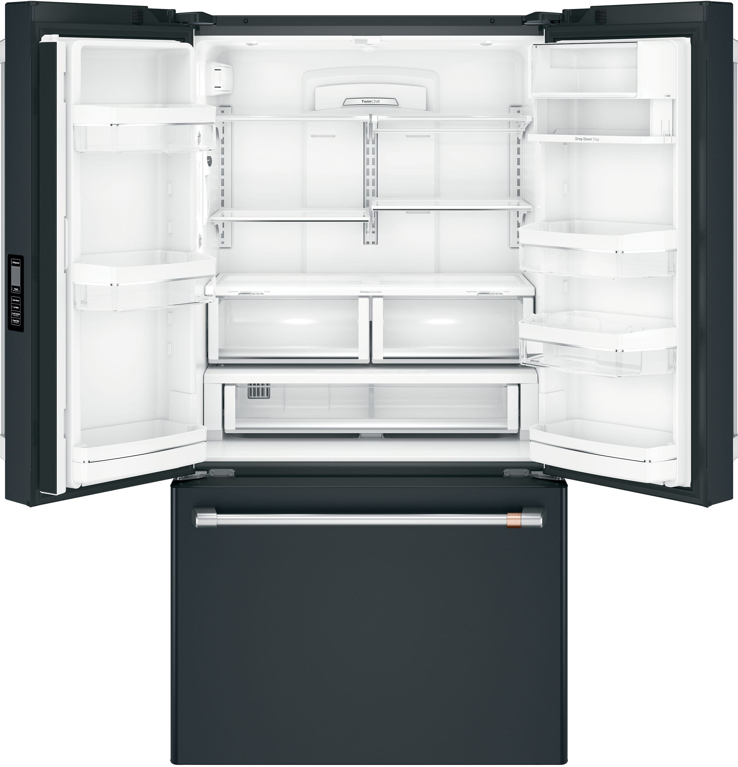 Cafe CWE23SP3MD1 Matte Black with Brushed Stainless Handles