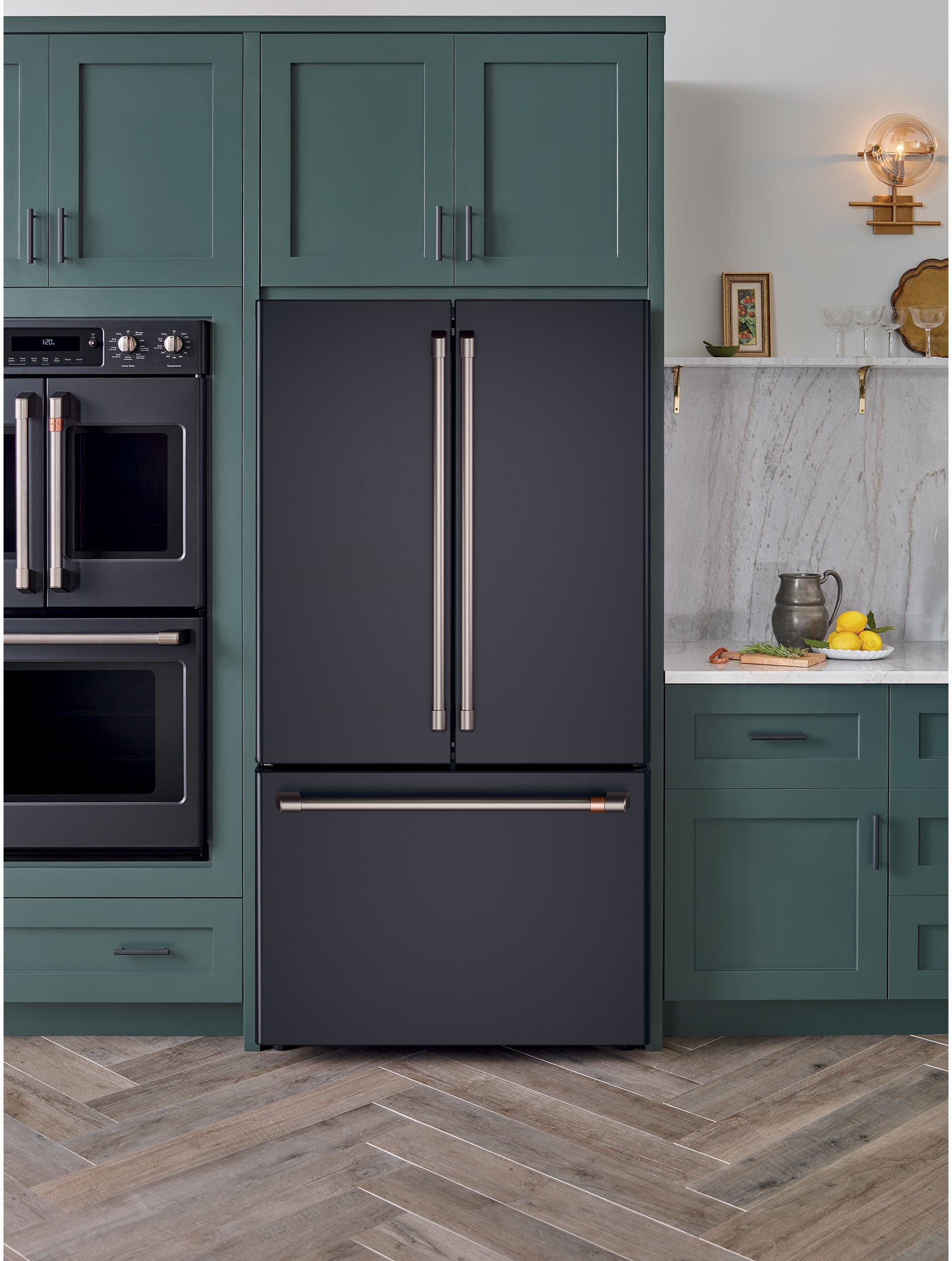Cafe CWE23SP3MD1 Matte Black with Brushed Stainless Handles