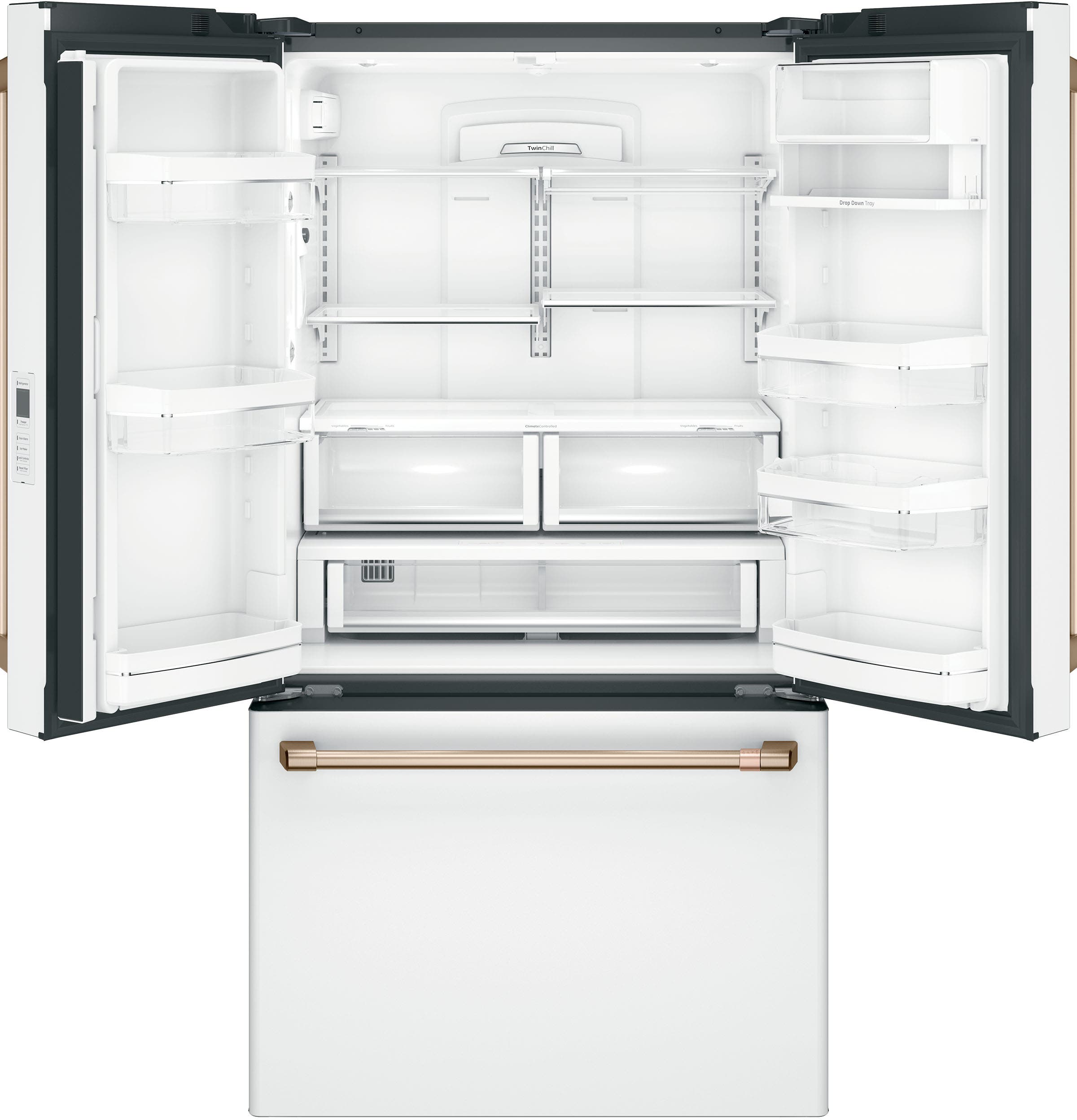 Cafe CWE23SP4MW2 Matte White with Brushed Bronze Handles
