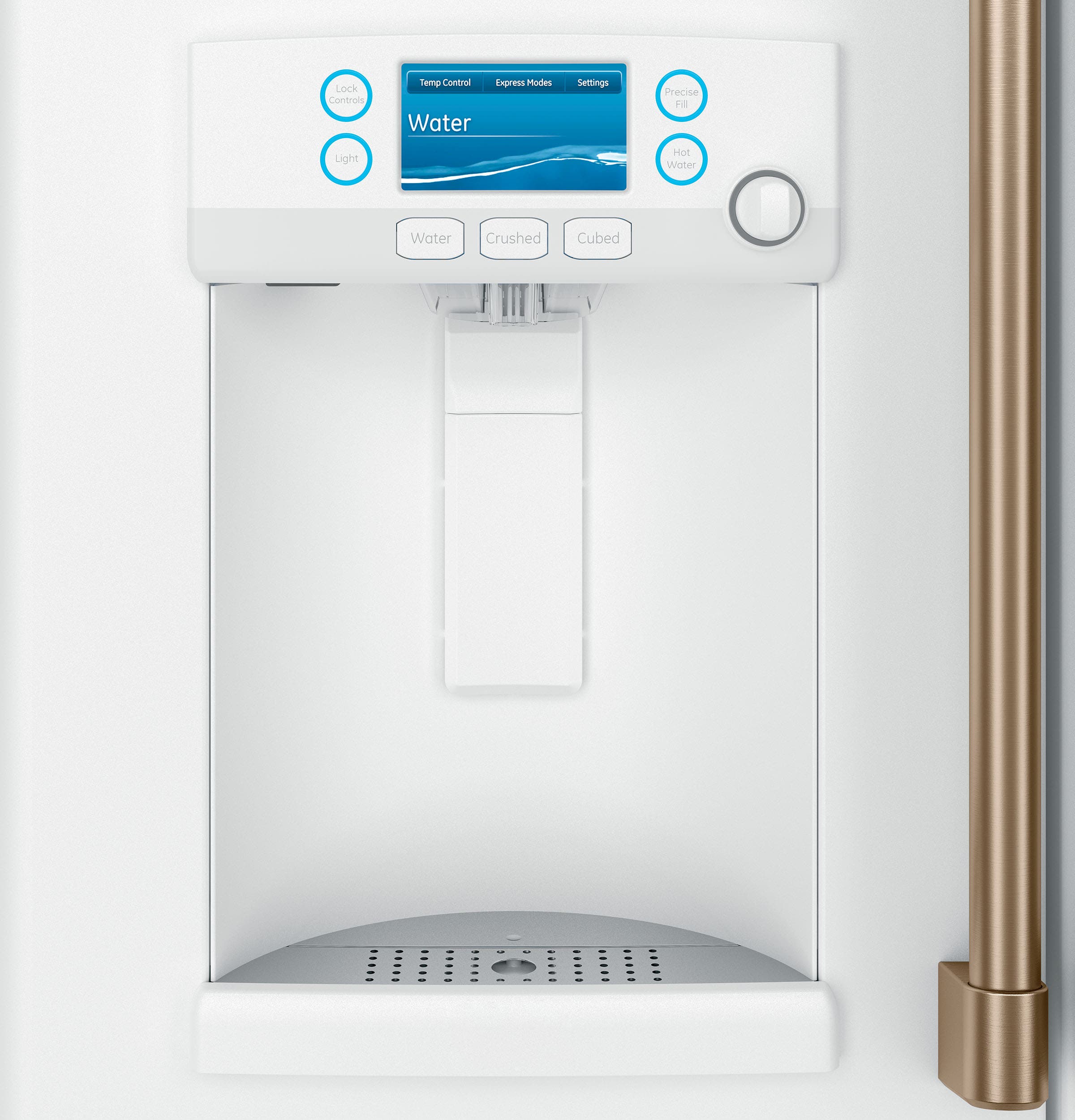 Cafe CYE22TP4MW2 Matte White with Brushed Bronze Handles