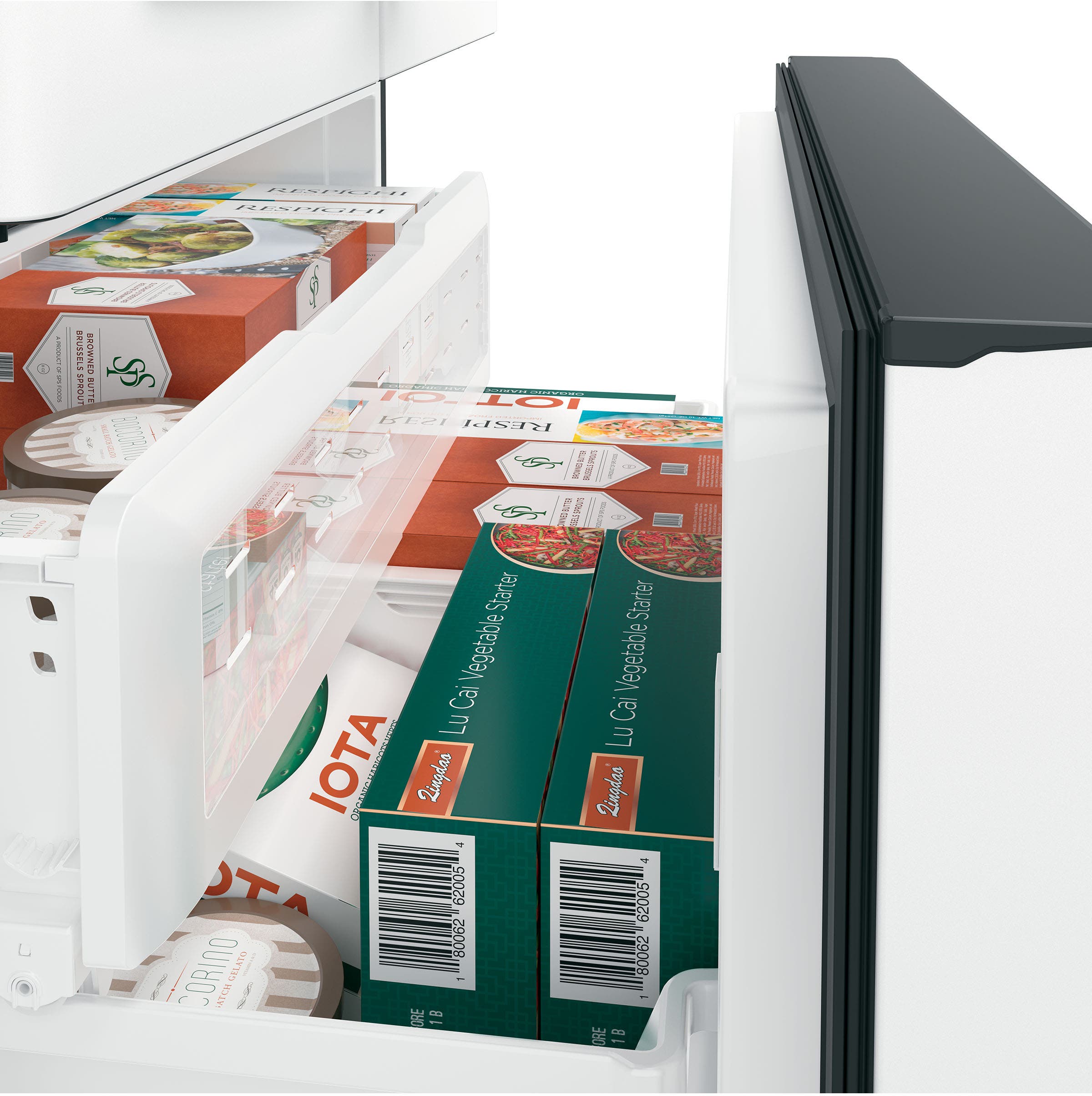 Cafe CYE22TP4MW2 Matte White with Brushed Bronze Handles