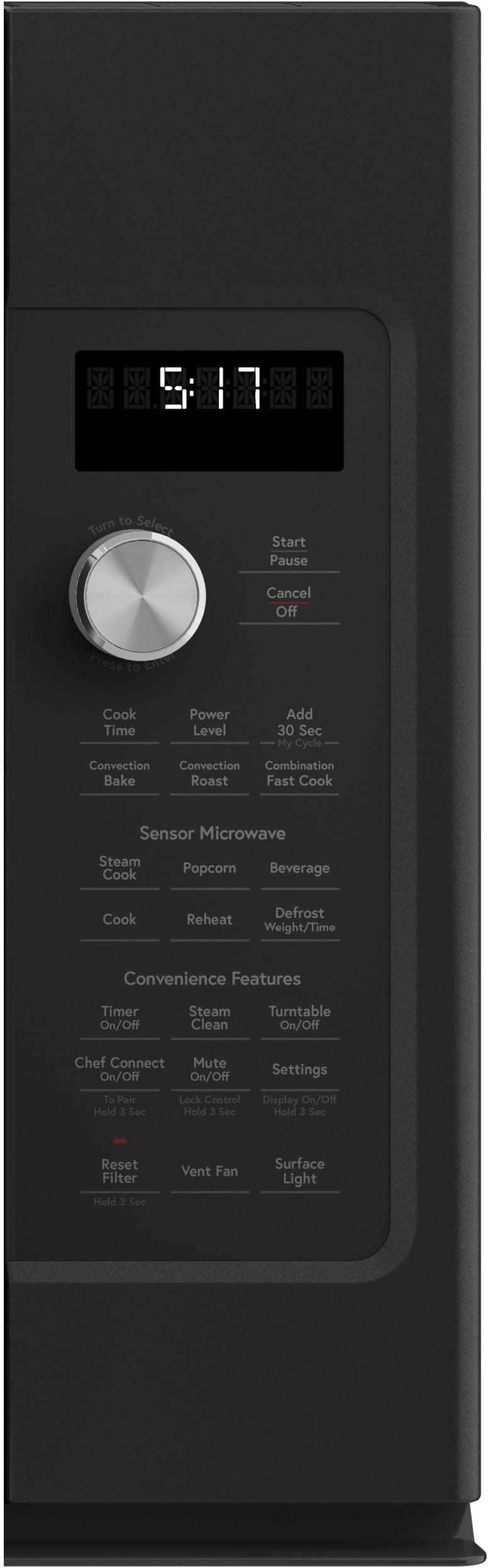 Cafe CVM517P3RD1 1.7 Cu. Ft. Matte Black Convection Over-the-Range Microwave with Air Fry - Thumbnail 4