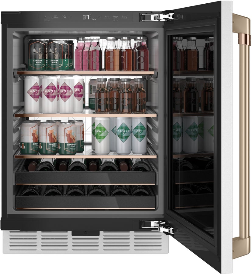 Cafe CCP06BP4PW2 24 Inch Built-In Smart Beverage Center with 126 Ca...