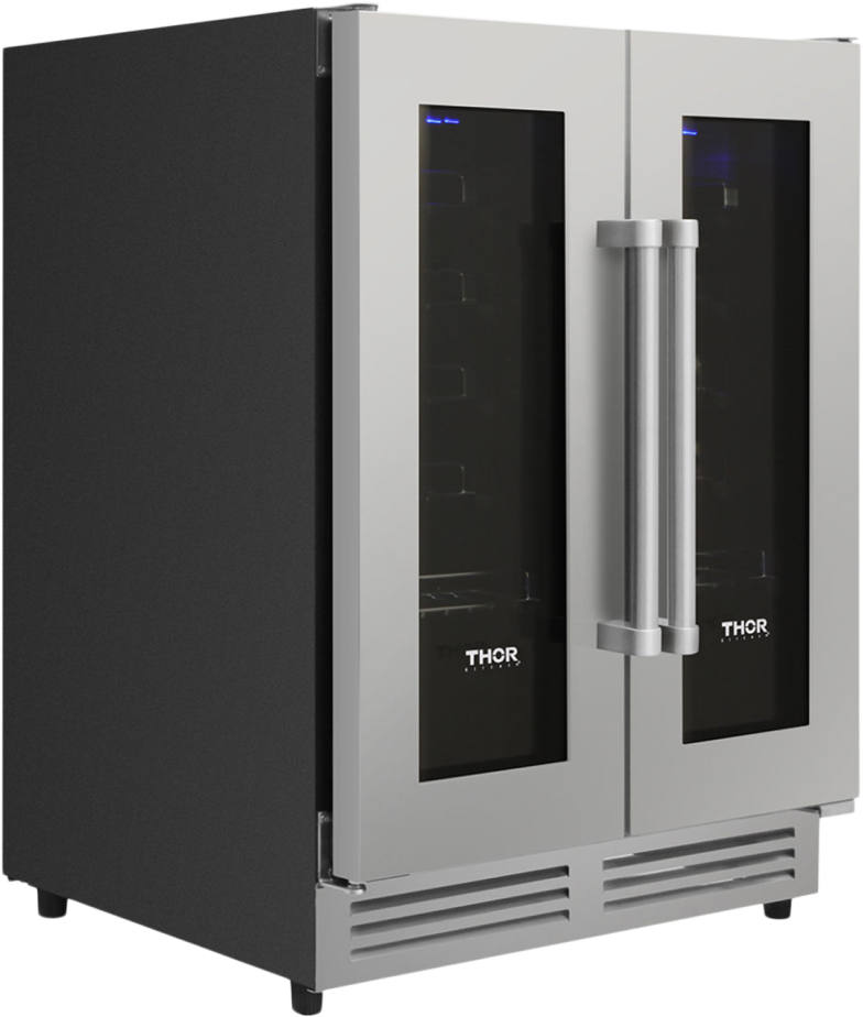 Thor TWC2402 24 Inch Built-In French Door Wine Cooler with Dual...