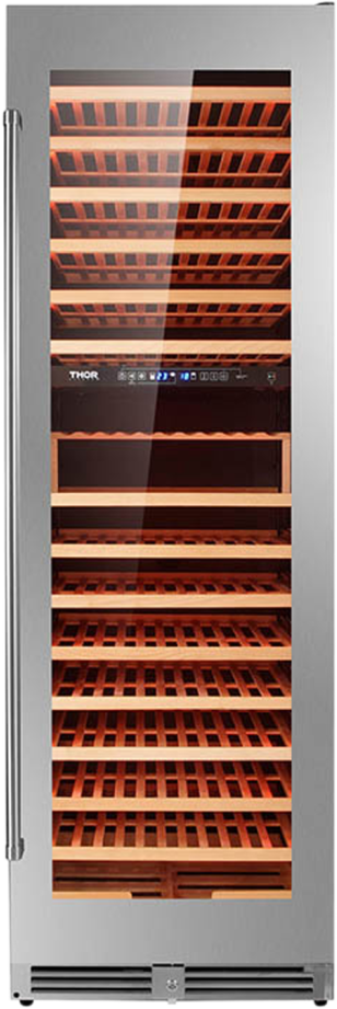 Thor TWC2403DI 24 Inch Freestanding Dual Zone Wine Cooler with 16...