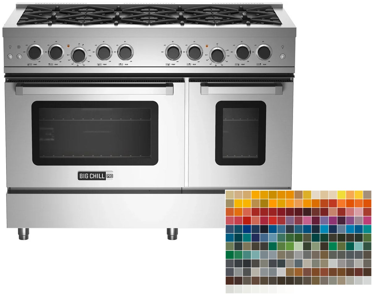 Big Chill BCPRO48CCLP 48 Inch Pro Gas Range: Custom Color, Liquid Propan...