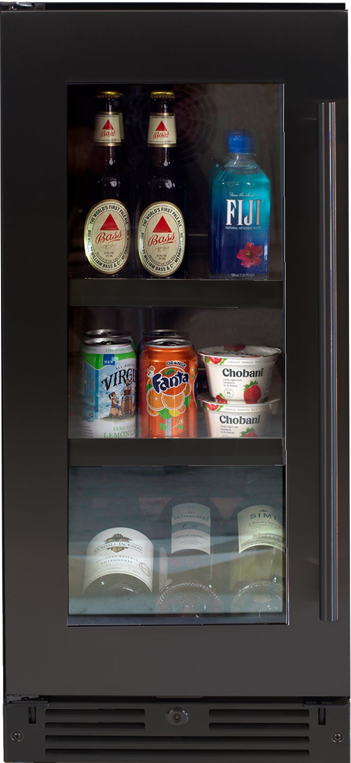 XO XOU15BCGBSL Beverage Center 15 inch: Black Stainless Glass, Le...