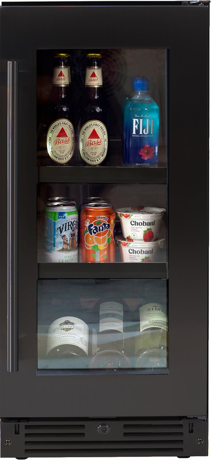 XO XOU15BCGBSR Beverage Center 15 inch: Black Stainless Glass, Ri...