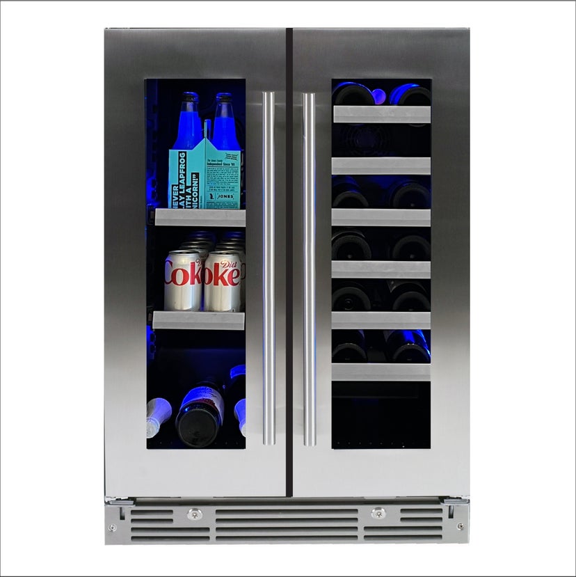 XO XOU24BWDDGS 24 Inch French Door Beverage Center/Single Zone Wi...