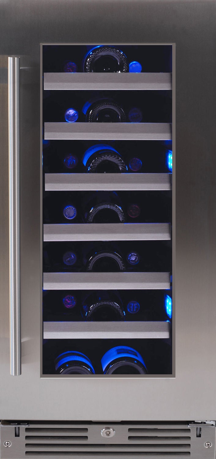 XO XOU15WGSR 15 Inch Wine Cooler with 34 Bottle Capacity, Door ...