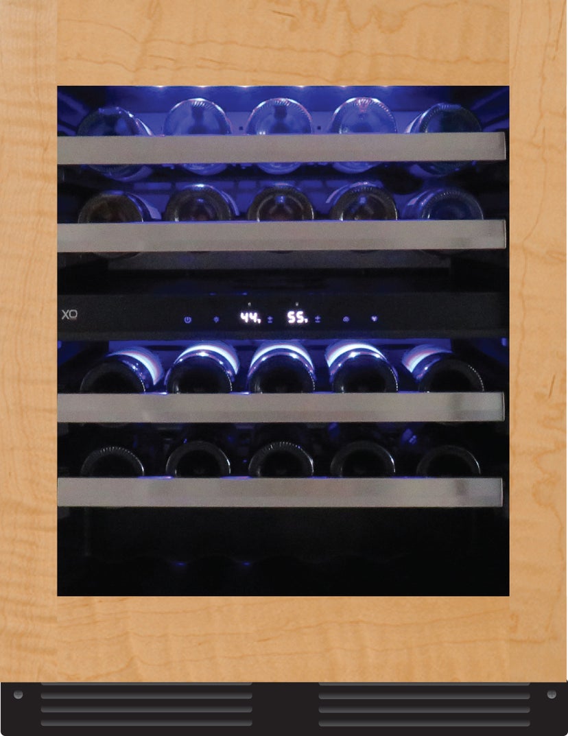 XO XOU24WDZGOA 24 Inch Dual Zone Wine Cooler with Glass Door, ADA...