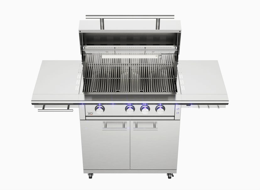 XO XOG32CARTXLT Freestanding XLT Grill Cart with Stainless Steel C...