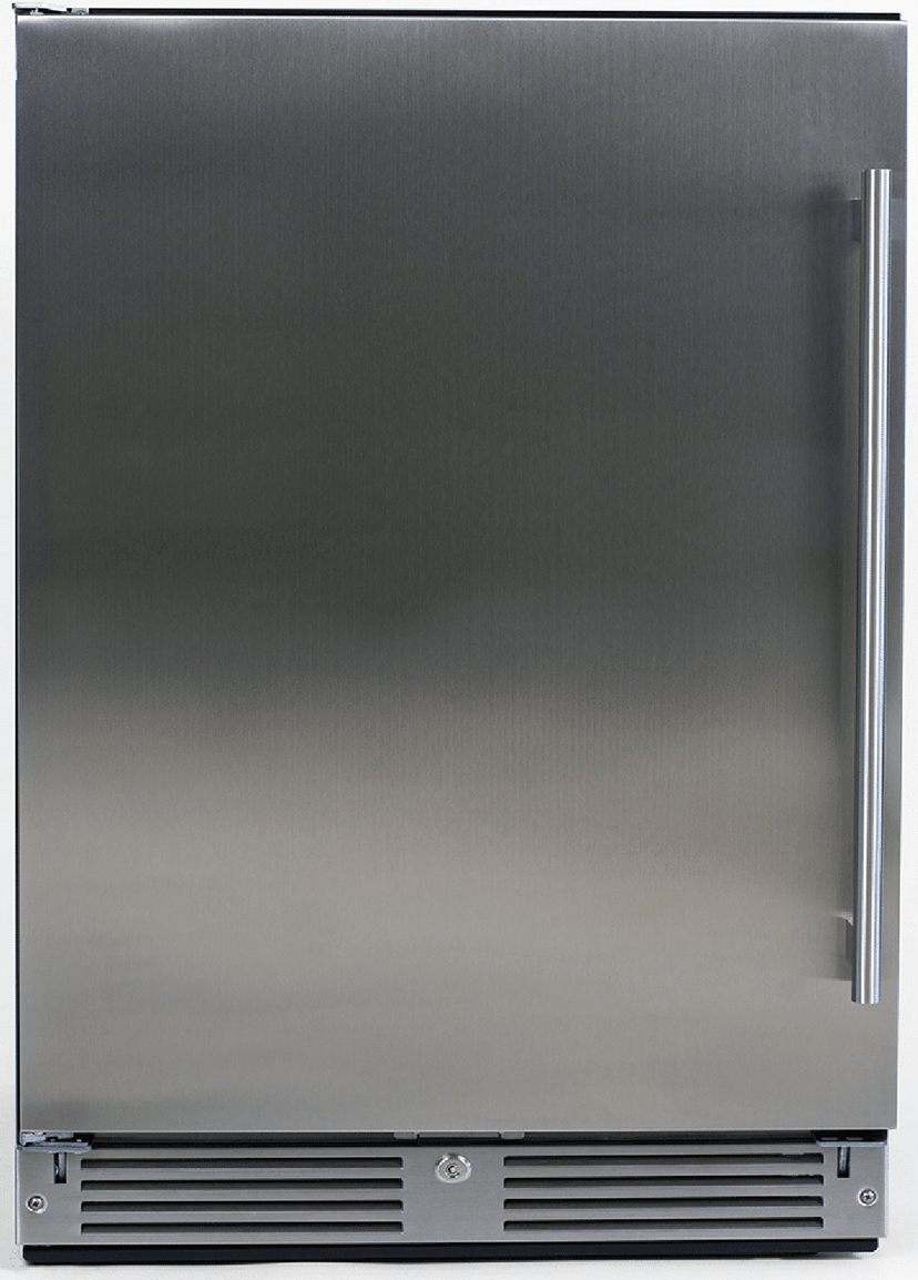 XO XOU24ORSL 24 Inch Outdoor Refrigerator with Glass Shelves, T...