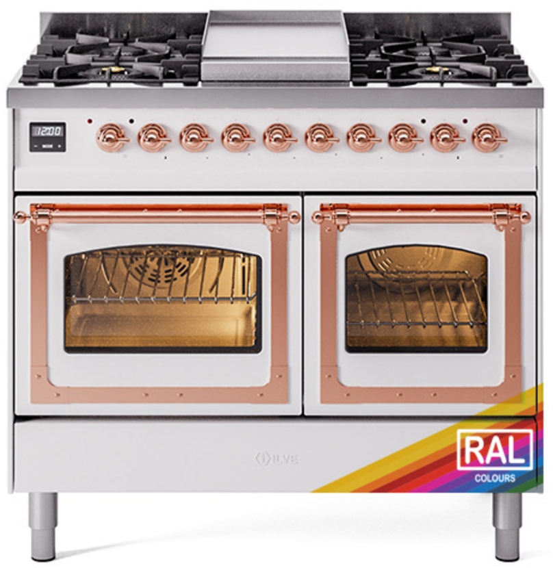 Ilve UND40FNMPRAPLP Ral Custom Color With Copper Knobs, Liquid Propane