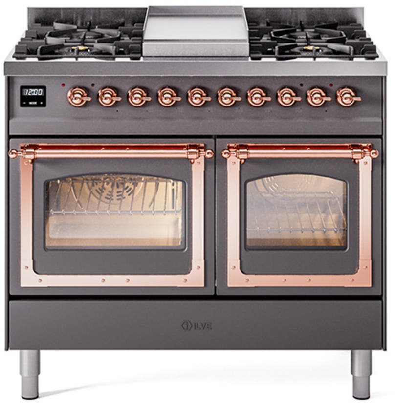 Ilve UND40FNMPMBPLP Midnight Blue With Copper Knobs, Liquid Propane