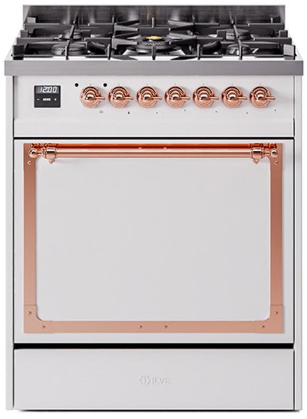 Ilve UN30QNMPWHP White With Copper Knobs, Natural Gas