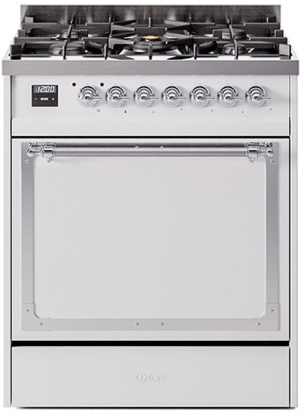 Ilve UN30QNMPWHCLP White With Chrome Knobs, Liquid Propane