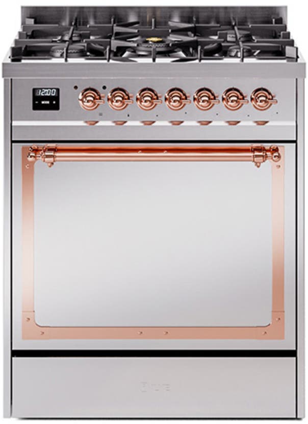 Ilve UN30QNMPSSPLP Stainless Steel With Copper Knobs, Liquid Propane