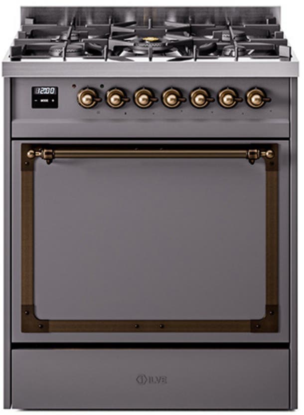 Ilve UN30QNMPMGB Graphite Matte With Bronze Knobs, Natural Gas