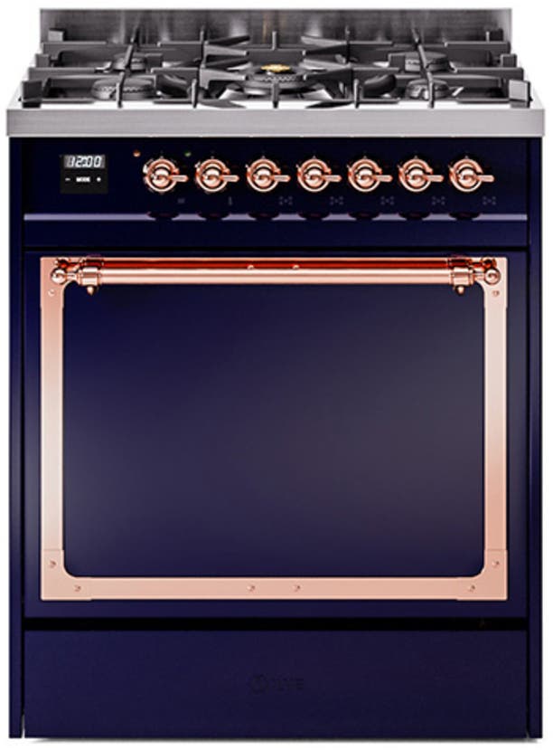 Ilve UN30QNMPMBP Midnight Blue With Copper Knobs, Natural Gas