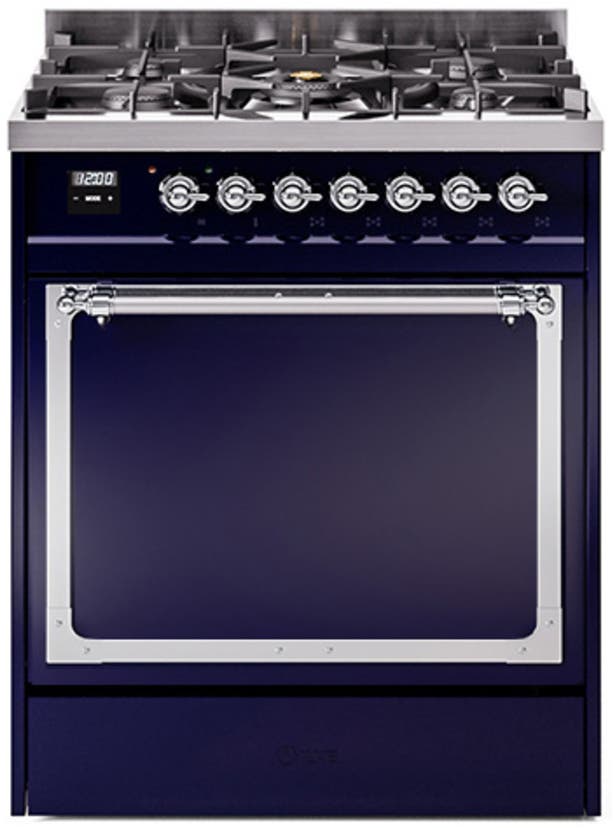 Ilve UN30QNMPMBCLP Midnight Blue With Chrome Knobs, Liquid Propane