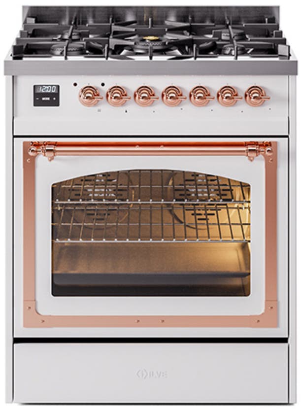 Ilve UN30NMPWHP White With Copper Knobs, Natural Gas