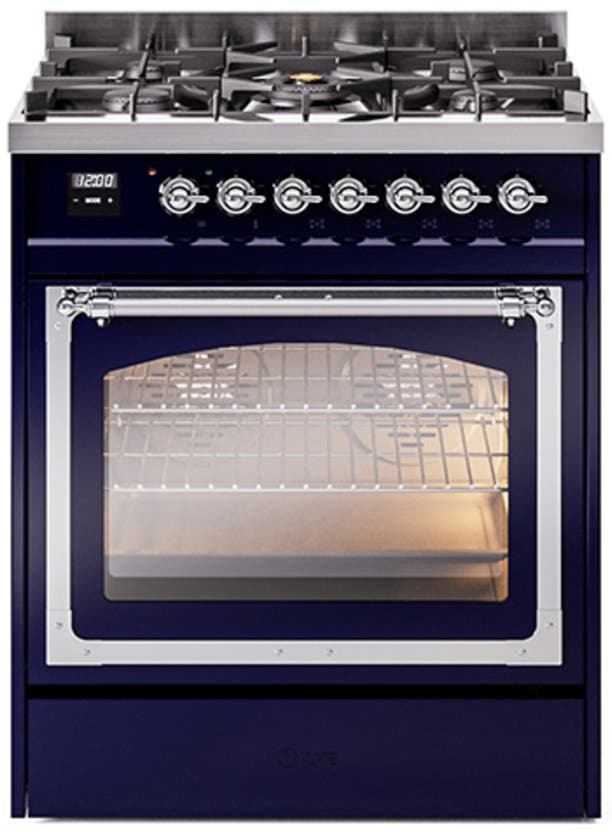Ilve UN30NMPMBC Midnight Blue With Chrome Knobs, Natural Gas