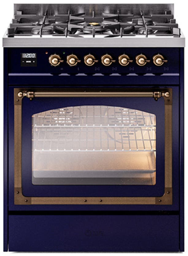 Ilve UN30NMPMBBLP Midnight Blue With Bronze Knobs, Liquid Propane