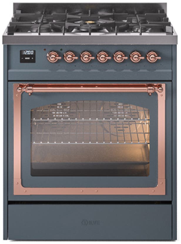 Ilve UN30NMPBGPLP Blue Grey With Copper Knobs, Liquid Propane
