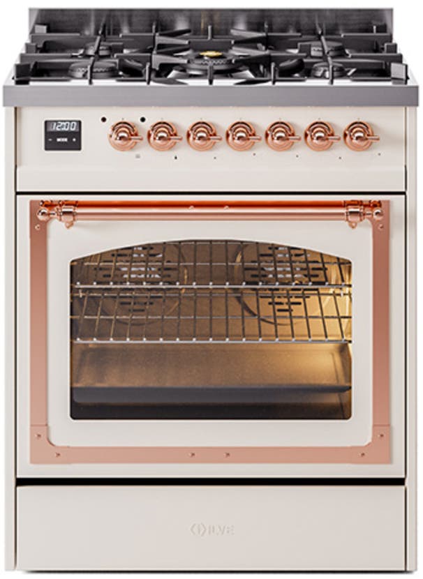 Ilve UN30NMPAWPLP Antique White With Copper Knobs, Liquid Propane