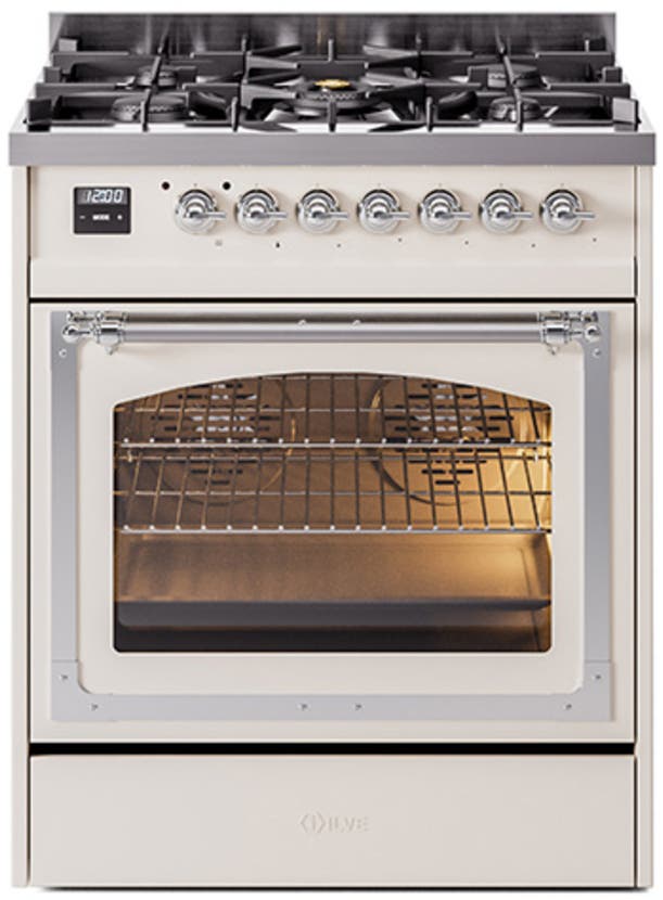 Ilve UN30NMPAWC Antique White With Chrome Knobs, Natural Gas