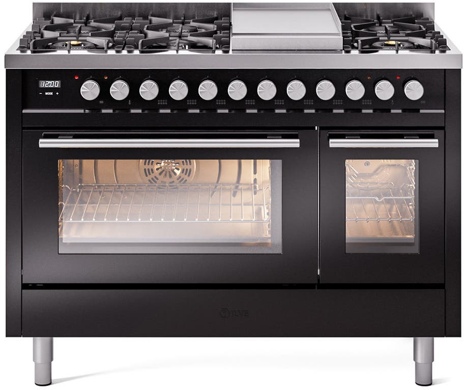 Ilve UP48FWMPBKLP Glossy Black With Satin Trim, Lp