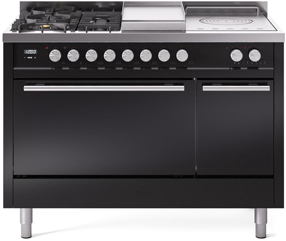 Ilve UP48FSQMPBKLP Glossy Black With Satin Trim, Lp