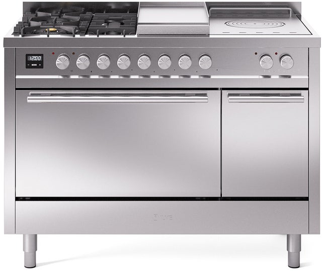 Ilve UP48FSQMPSS Professional Plus 48 Inch Dual Fuel Range with 5 S...