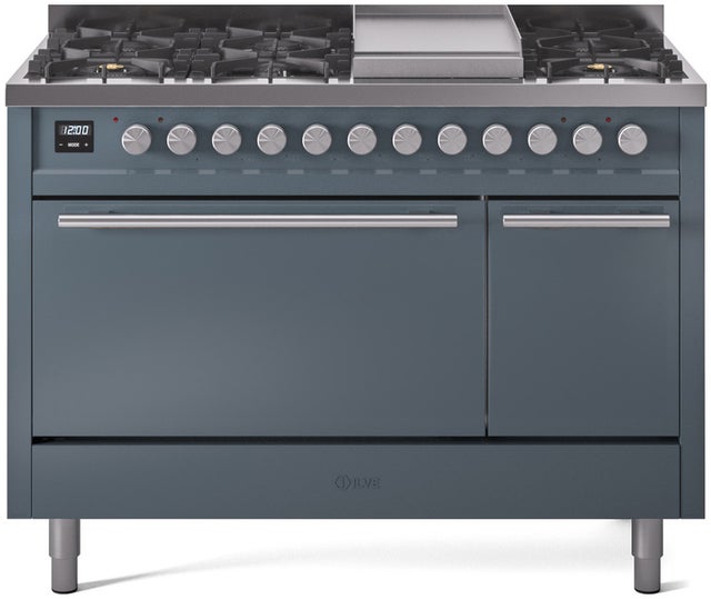 Ilve UP48FQMPBG Professional Plus 48 Inch Dual Fuel Range with 8 S...