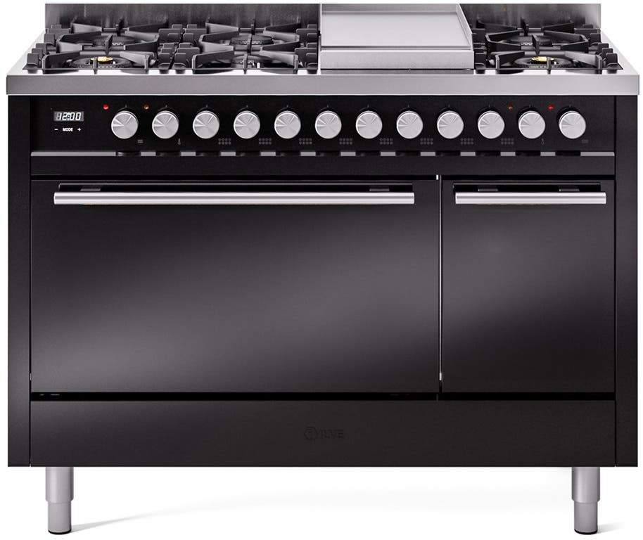 Ilve UP48FQMPBK Glossy Black With Satin Trim
