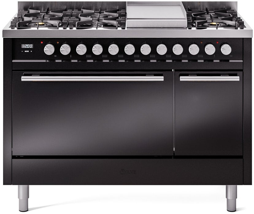 Ilve UP48FQMPBK Professional Plus 48 Inch Dual Fuel Range with 8 S...