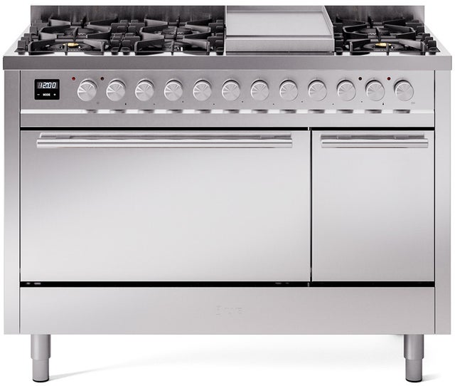 Ilve UP48FQMPSS Professional Plus 48 Inch Dual Fuel Range with 8 S...