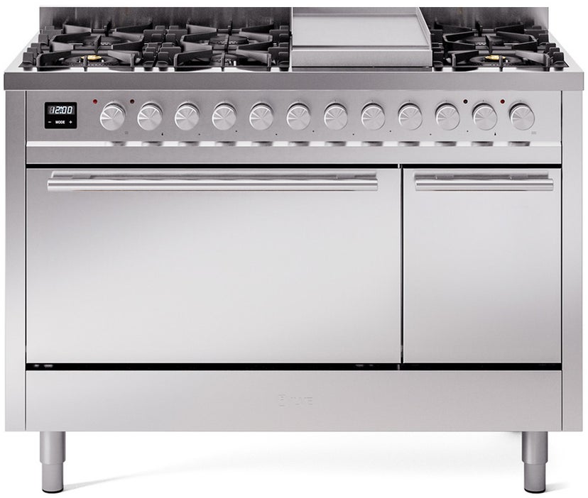 Ilve UP48FQMPSSLP Professional Plus 48 Inch Dual Fuel Range with 8 S...