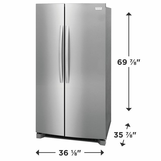 Frigidaire GRSN2620AF 26 Cu. Ft. Side By Side Refrigerator: Smudge Proof...