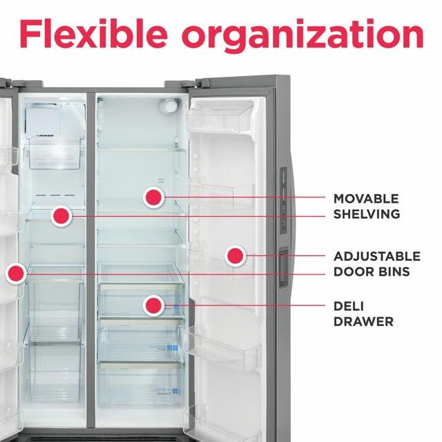 Frigidaire GRSN2620AF 26 Cu. Ft. Side By Side Refrigerator: Smudge Proof...