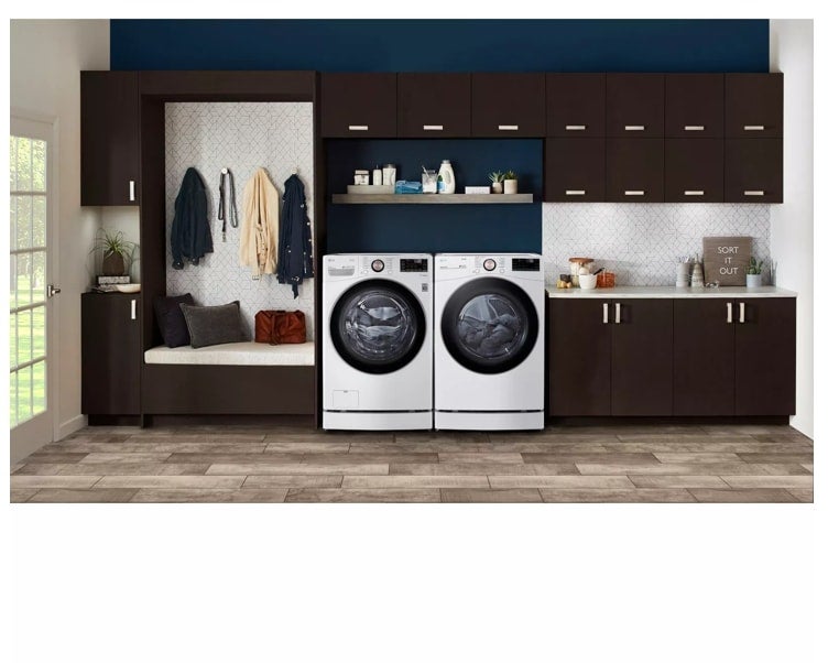 LG DLEX4000W 27 Inch Electric Smart Dryer with 7.4 Cu. Ft. Capa...