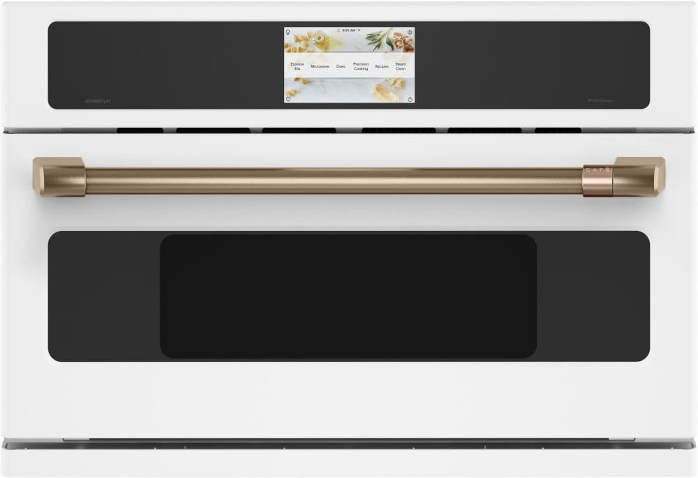 Matte White, Brushed Bronze Handle